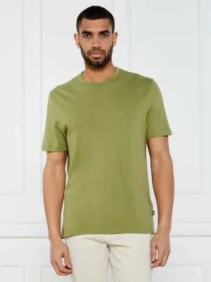 BOSS BLACK T-shirt H-Taut 28 | Regular Fit | z dodatkiem lnu