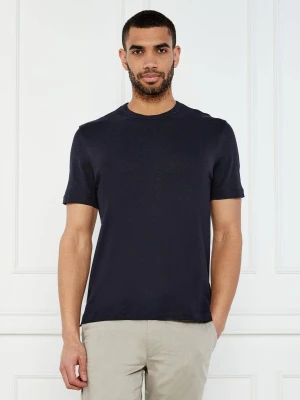 BOSS BLACK T-shirt H-Taut 28 | Regular Fit | z dodatkiem lnu granatowy