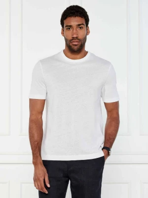 BOSS BLACK T-shirt H-Taut 28 | Regular Fit | z dodatkiem lnu biały
