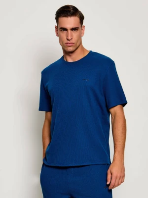 BOSS BLACK T-shirt Waffle | Regular Fit granatowy