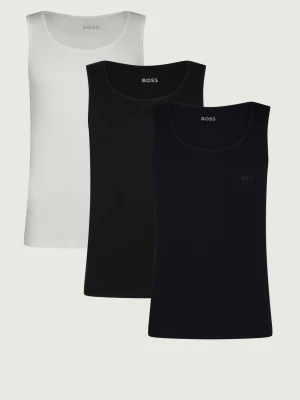 BOSS BLACK Tank top 3-pack RibClassic | Regular Fit granatowy