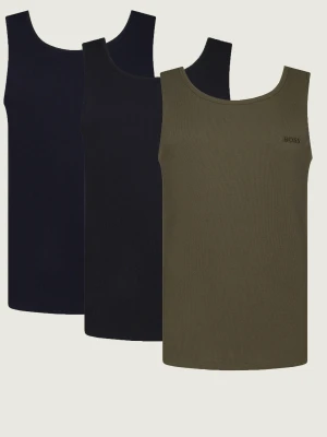 BOSS BLACK Tank top 3-pack RibClassic | Regular Fit oliwkowy