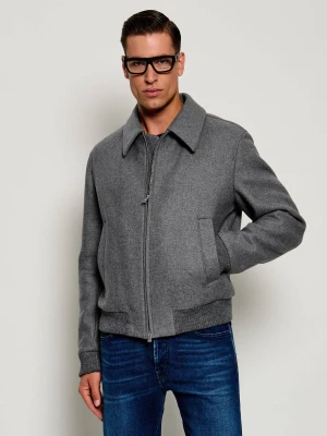 BOSS BLACK Wełniana kurtka H-Charly-264 | Relaxed fit szary