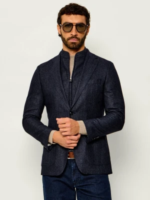 BOSS BLACK Wełniana marynarka 2w1 H-Hutson-Bib-264 | Slim Fit granatowy