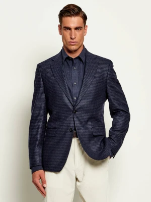 BOSS BLACK Wełniana marynarka H-Hutson-263 | Slim Fit | z dodatkiem kaszmiru granatowy
