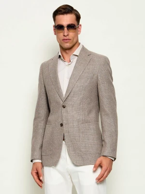 BOSS BLACK Wełniana marynarka H-Hutson-2PP-263 | z dodatkiem lnu beżowy