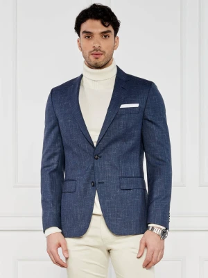 BOSS BLACK Wełniana marynarka Hutson | Slim Fit | z dodatkiem lnu