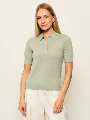 BOSS BLACK Wełniane polo Fidenka | Regular Fit zielony