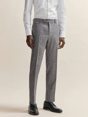 BOSS BLACK Wełniane spodnie H-Genius-241 | Regular Fit | z dodatkiem lnu szary