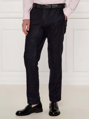 BOSS BLACK Wełniane spodnie H-Genius-DTL-243 | Slim Fit | z dodatkiem jedwabiu