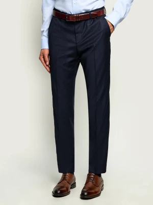 BOSS BLACK Wełniane spodnie H-George-263 | Slim Fit granatowy