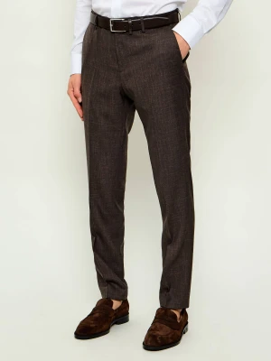 BOSS BLACK Wełniane spodnie Suit-Trousers-262_DB | BOSS X BECKHAM | Slim Fit | z dodatkiem jedwabiu