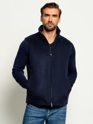 BOSS BLACK Wełniany bezrękawnik H-Clark-Vest-264 | Regular Fit | z dodatkiem kaszmiru granatowy