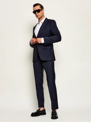 BOSS BLACK Wełniany garnitur H-Huge-2Pcs-263 | Slim Fit granatowy