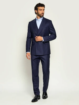 BOSS BLACK Wełniany garnitur H-Huge-2Pcs-DB-264 | Slim Fit granatowy
