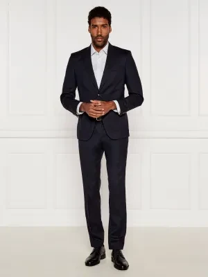 BOSS BLACK Wełniany garnitur H-Huge-2Pcs-Peak-253 | Slim Fit