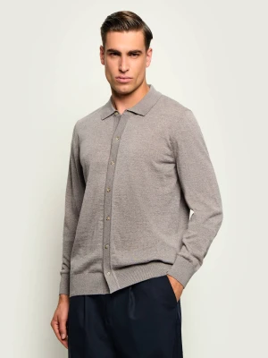 BOSS BLACK Wełniany kardigan H-Helbert | Regular Fit beżowy