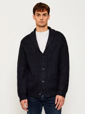 BOSS BLACK Wełniany kardigan Horace | BOSS X DAWID BECKHAM | Loose fit | z dodatkiem kaszmiru