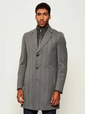 BOSS BLACK Wełniany płaszcz 2w1 H-Hyde-Bib-254