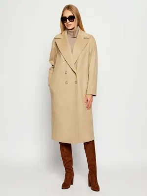 BOSS BLACK Wełniany płaszcz Calacas | z dodatkiem kaszmiru