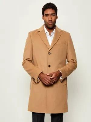 BOSS BLACK Wełniany płaszcz H-Hyde-254 | z dodatkiem kaszmiru