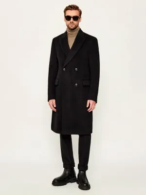 BOSS BLACK Wełniany płaszcz H-Hyde-DB-Peak-2