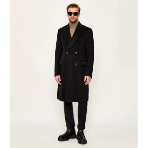 BOSS BLACK Wełniany płaszcz H-Hyde-DB-Peak-254