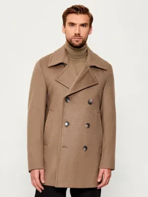 BOSS BLACK Wełniany płaszcz H-Hyde-Pcoat-254 | z dodatkiem kaszmiru