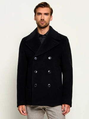 BOSS BLACK Wełniany płaszcz H-Hyde-Peacoat-264