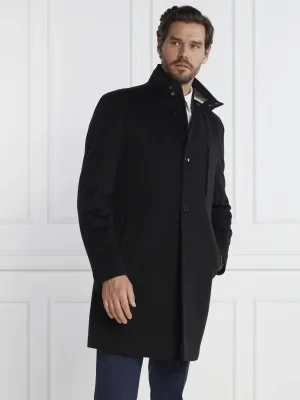 BOSS BLACK Wełniany płaszcz H Hyde Standup | z dodatkiem kaszmiru