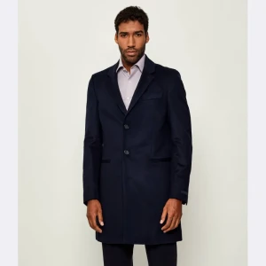 BOSS BLACK Wełniany płaszcz SB-Coat-254_DB| BOSS X BECKHAM | z dodatkiem kaszmiru