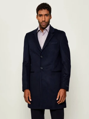BOSS BLACK Wełniany płaszcz SB-Coat-254_DB| BOSS X BECKHAM | z dodatkiem kaszmiru
