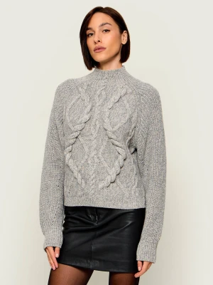 BOSS BLACK Wełniany półgolf Frescienne | Relaxed fit szary
