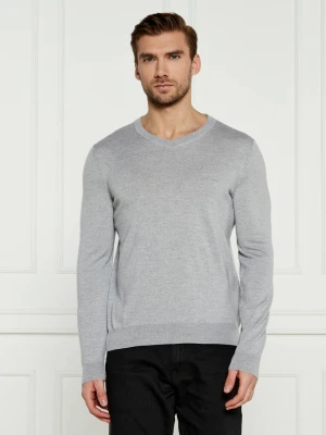 BOSS BLACK Wełniany sweter Baram-L | Regular Fit szary