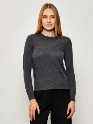 BOSS BLACK Wełniany sweter Ferpina | Slim Fit grafitowy