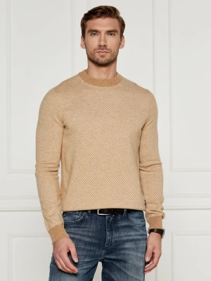 BOSS BLACK Wełniany sweter H-Eltoro | Regular Fit beżowy