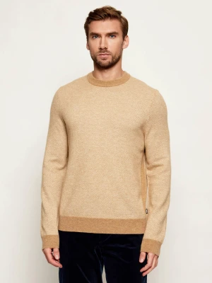 BOSS BLACK Wełniany sweter H-Hestro | Regular Fit beżowy
