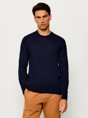 BOSS BLACK Wełniany sweter H-Leno- | Regular Fit granatowy