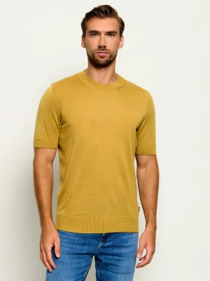 BOSS BLACK Wełniany sweter H-Umauro | Regular Fit musztardowy