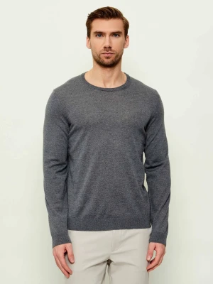 BOSS BLACK Wełniany sweter Leno-P | Slim Fit szary
