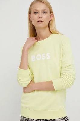 BOSS bluza bawełniana damska kolor zielony 50468357