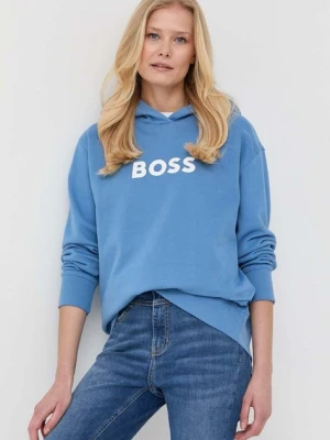 BOSS bluza bawełniana damska z kapturem z nadrukiem 50468367