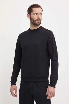 BOSS bluza bawełniana lounge kolor czarny gładka 50515186