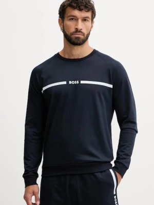 BOSS bluza bawełniana lounge męska kolor granatowy z nadrukiem 50550560