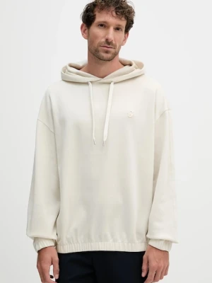BOSS bluza bawełniana męska kolor beżowy z kapturem gładka 50544099