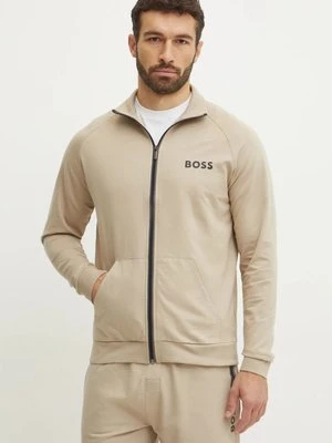 BOSS bluza bawełniana męska kolor beżowy z nadrukiem 50535823