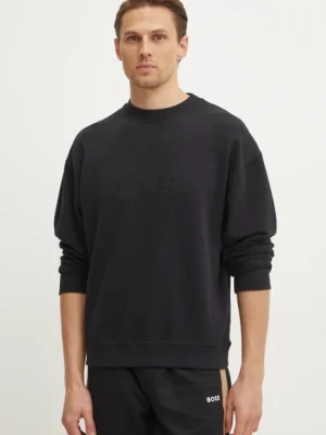 BOSS bluza bawełniana męska kolor czarny z aplikacją 50535846