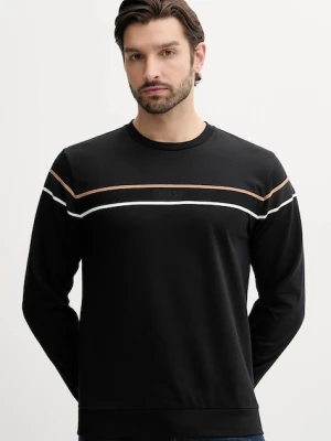 BOSS bluza bawełniana męska kolor czarny z aplikacją 50545589