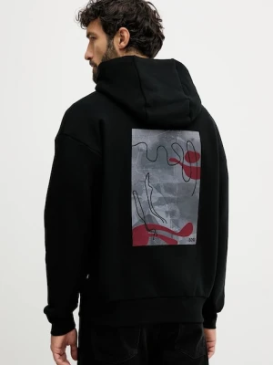 BOSS bluza bawełniana męska kolor czarny z kapturem 50549682