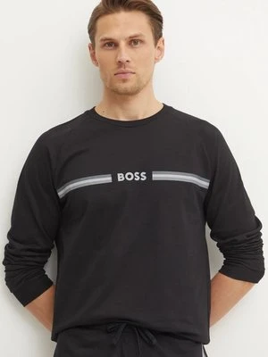 BOSS bluza bawełniana męska kolor czarny z nadrukiem 50535780